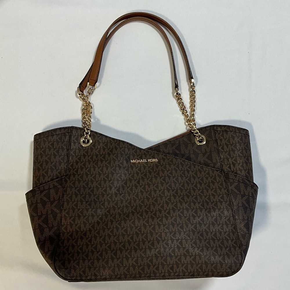 Michael Kors Tote Bag Dark Brown with Gold Accents